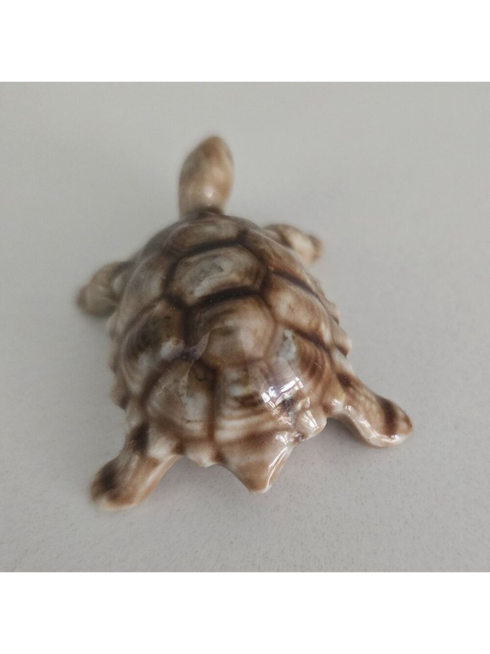 Vintage Wade Of England Porcelain Tortoise Figurine Brown Glaze